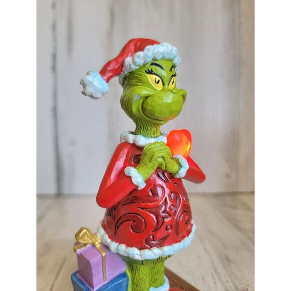 Jim Shore Grinch 6010782 light up heart Xmas figure decor Enesco - Picture 3 of 8